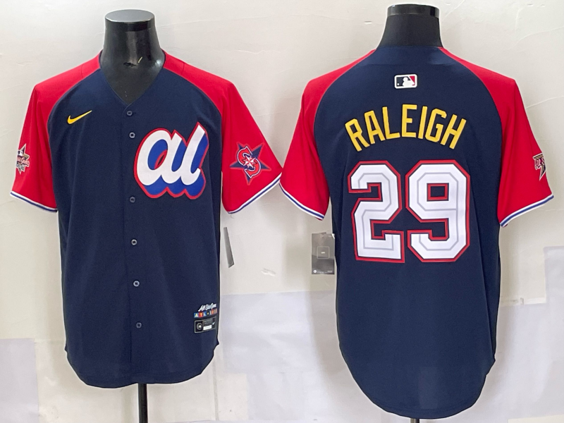 Men Seattle Mariners 29 Raleigh Blue MLB All star Nike 2025 Jersey style 003